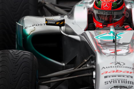 Sidepod on Mercedes GP car